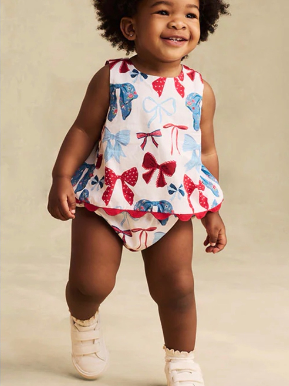 Posh Peanut Red White & Bows Bummie Set